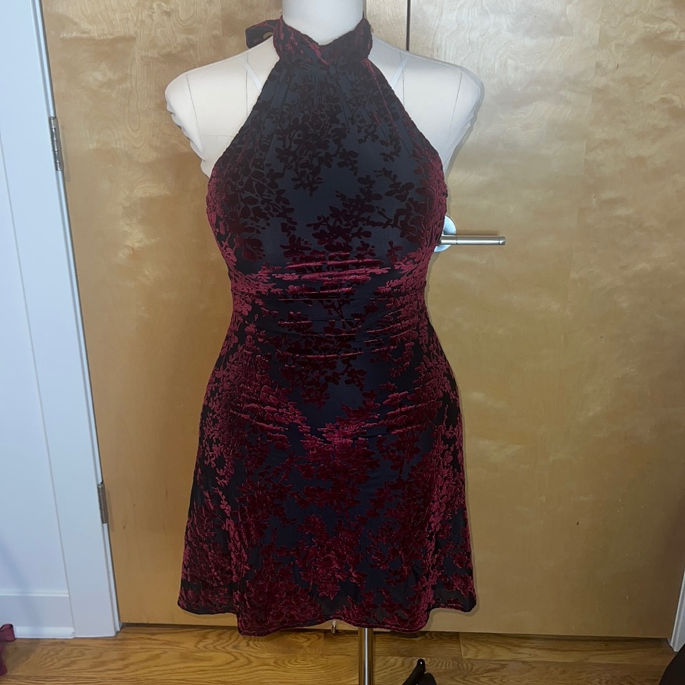Dress the Population Burnout Velvet Mini Dress in Small